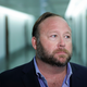 Alex Jones of InfoWars talks to reporters outside a Senate Intelligence Committee hearing concerning foreign influence operations’ use of social media platforms, on Capitol Hill, September 5, 2018 in Washington, DC.